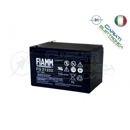 BATTERIA ERMETICA AL PIOMBO RICARICABILE FIAMM FG21202 12V 12Ah UPS ALLARMEFiamm