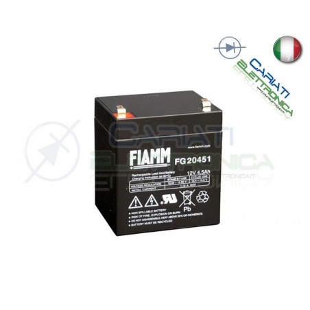 BATTERIA ERMETICA AL PIOMBO RICARICABILE FIAMM FG20451 12V 4,5AhFiamm