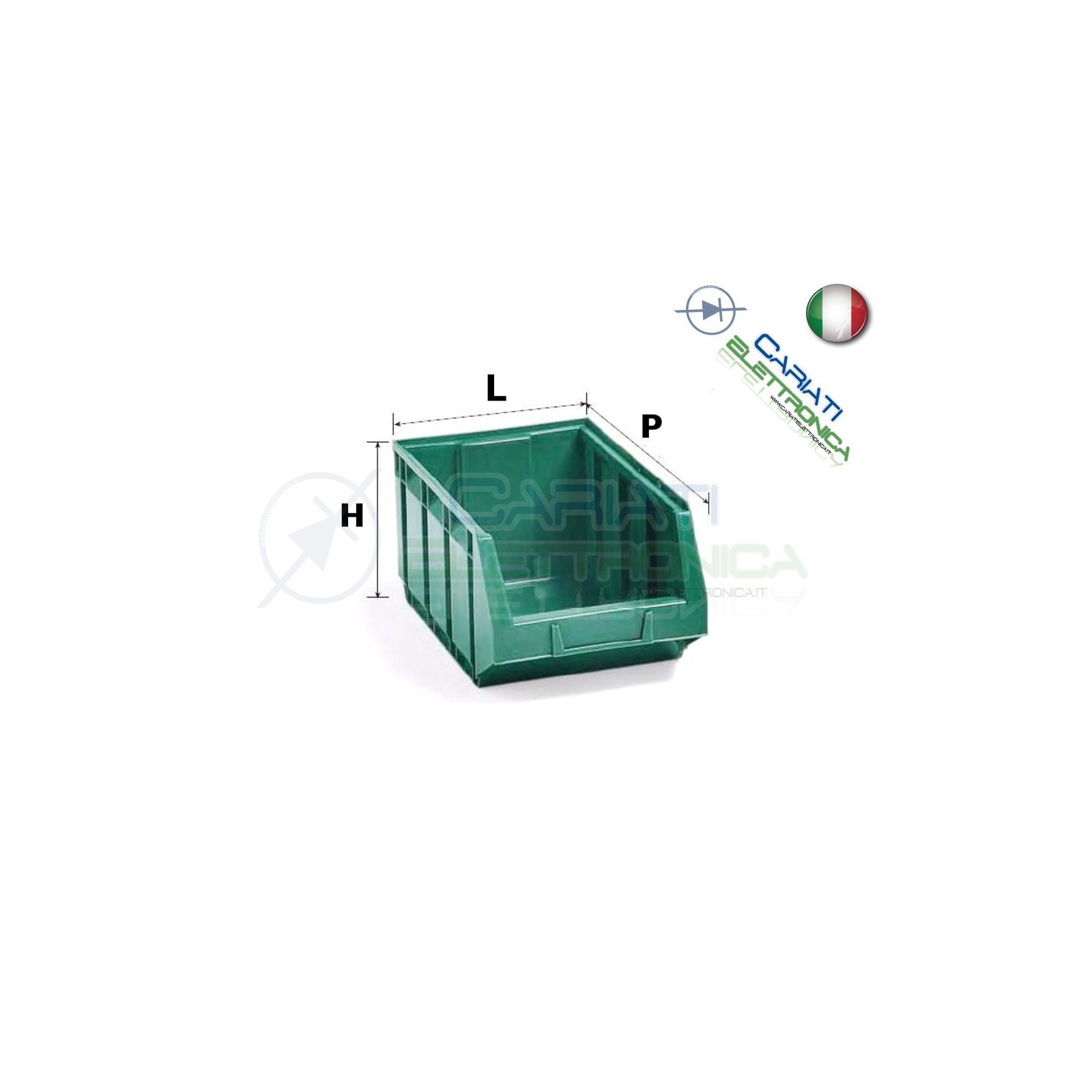 Contenitore in Plastica BOCCA DI LUPO Dimensione L 205 P 345 H 164 mm