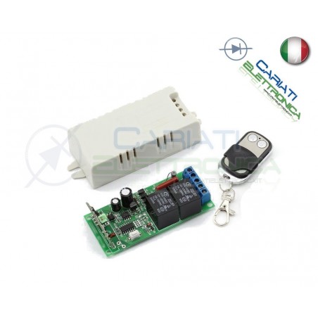 Scheda Ricevente Ricevitore 230V 433 Mhz 2 Relè Canali con Telecomando