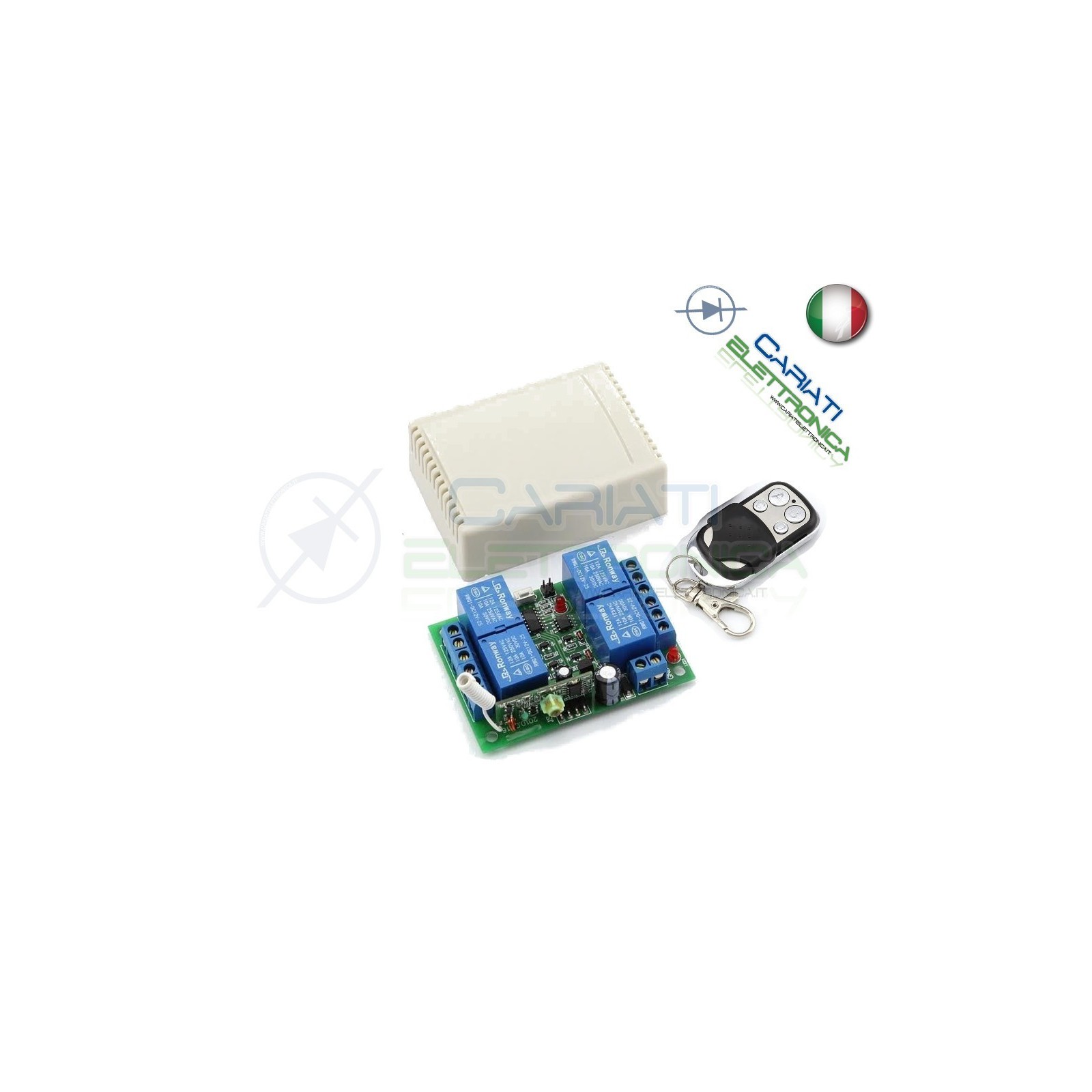 Scheda Ricevente Ricevitore 12V 433 Mhz 4 Relè Canali con Telecomando