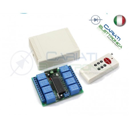 Scheda Ricevente Ricevitore 12V 433 Mhz 8 Relè Canali con Telecomando