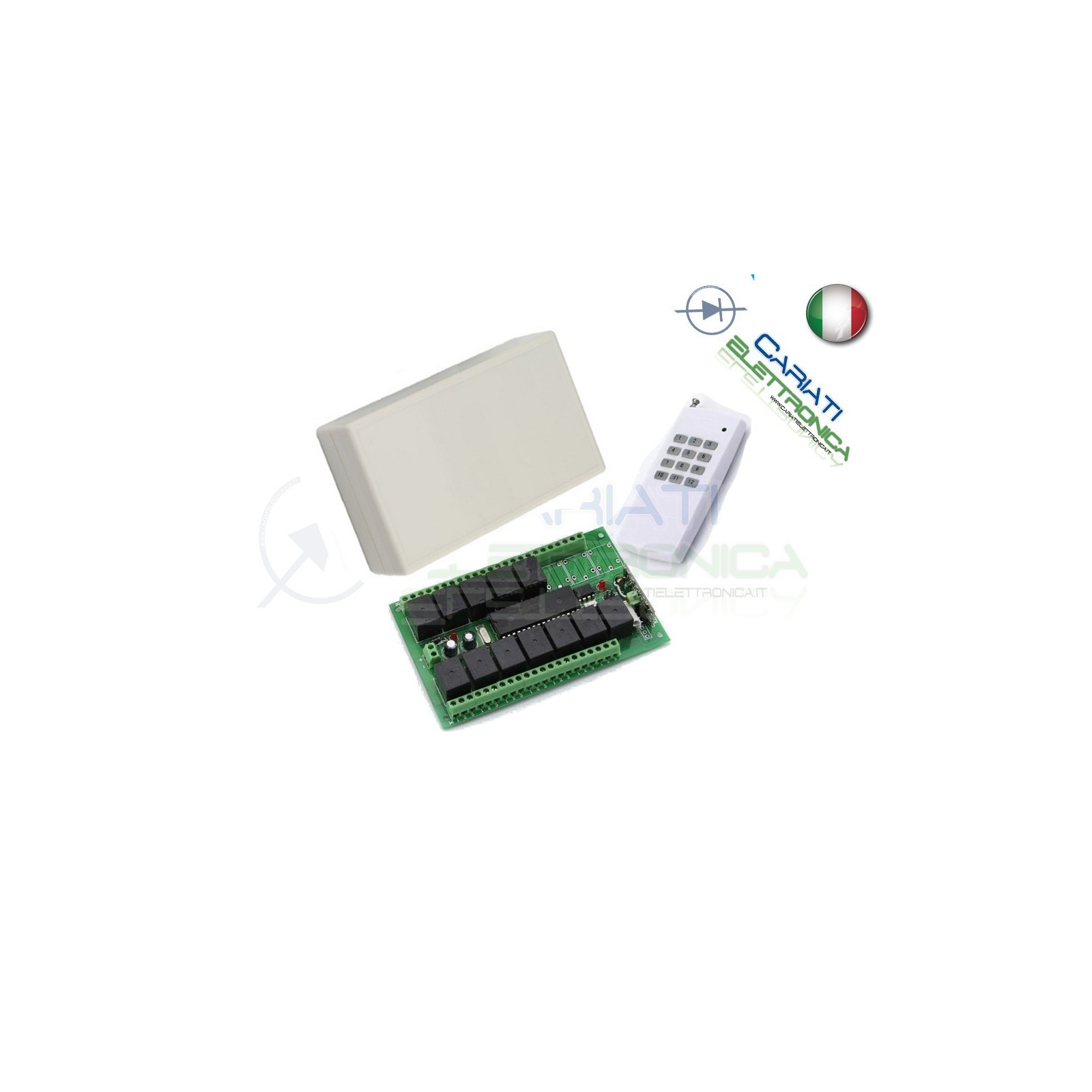 Scheda Ricevente Ricevitore 12V 433 Mhz 12 Relè Canali con Telecomando