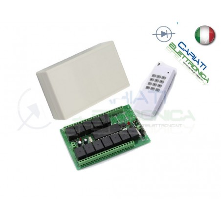 Scheda Ricevente Ricevitore 12V 433 Mhz 12 Relè Canali con Telecomando