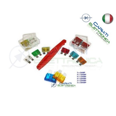 Kit di 21 Fusibili a Lama da 19mm per Auto con PinzaGenerico