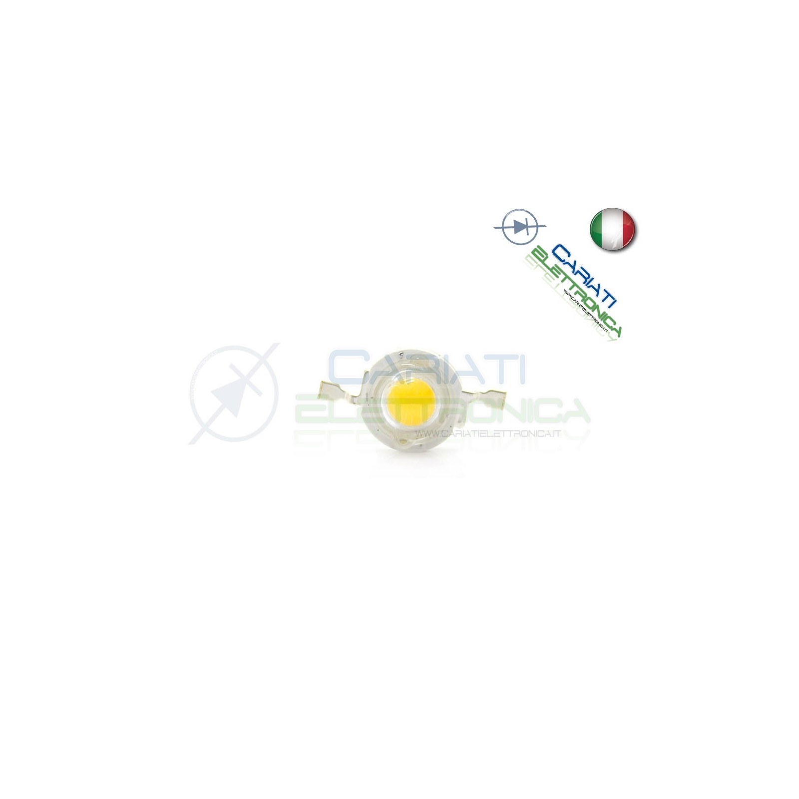 10pz Led Power Bianco Freddo 1W 1 Watt 100 Lumen Lm 350mA