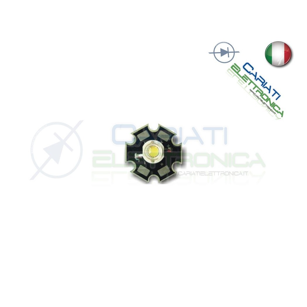 5 pz Led Power Bianco Freddo 1W 1 Watt 100 Lumen Lm 350mA
