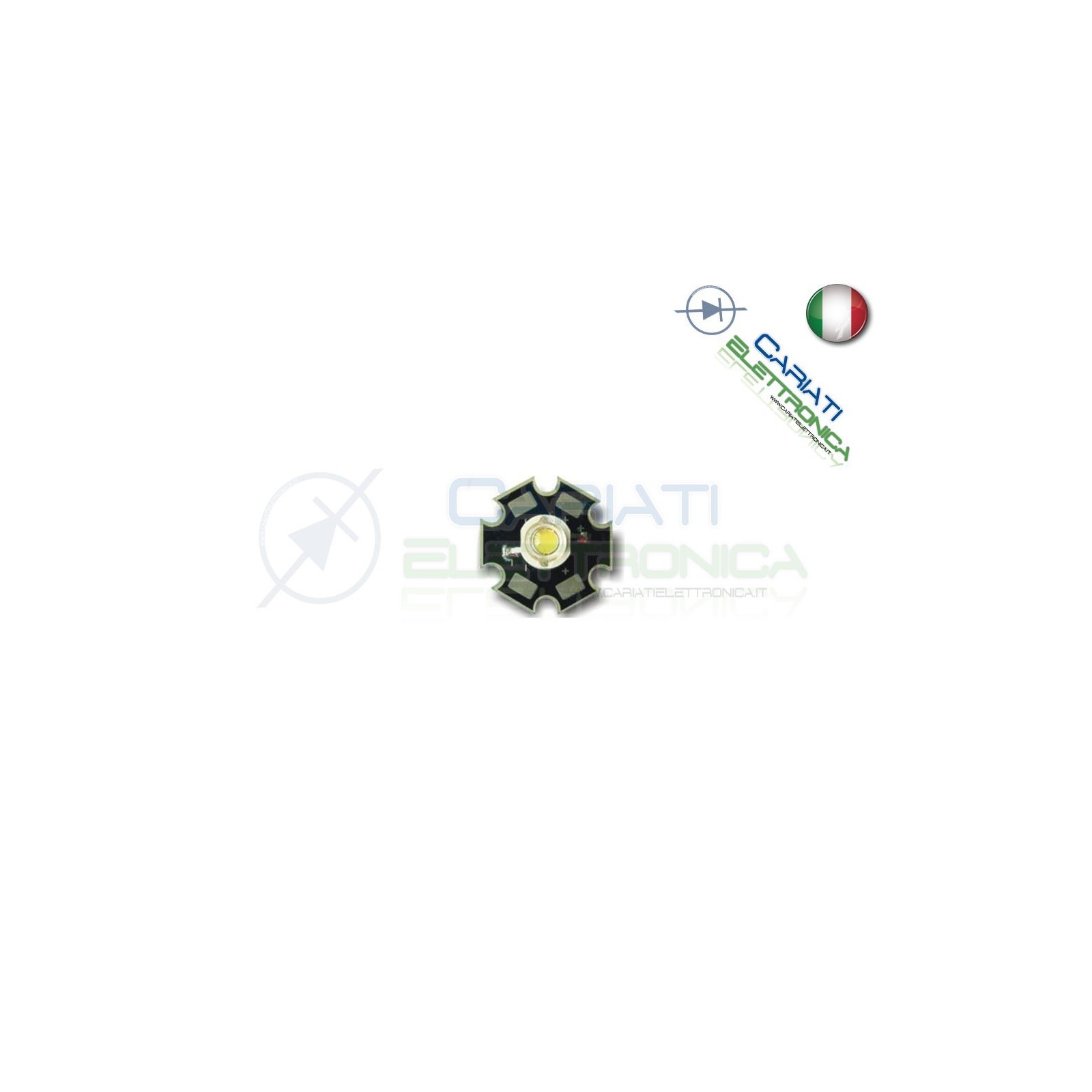 10 pz Led Power Bianco Freddo 1W 1 Watt 100 Lumen Lm 350mA