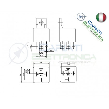 Relè SLD-12VDC-1C Relay 12v 30A 40A Songle 5 pin Auto Camper Universale Songle