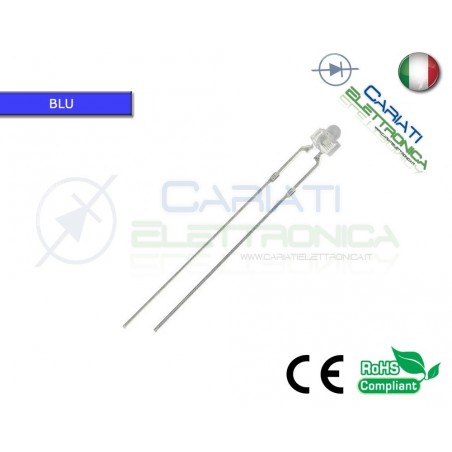 100 pz Led 1,8mm BLU 5000mcd Alta Luminosità