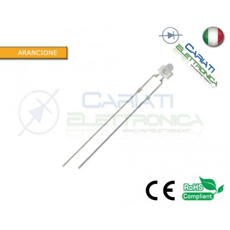 10 pz Led 1,8mm Arancioni 5000mcd Alta Luminosità