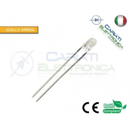 20 pz Led 3mm Giallo Ambra Gialli 5000mcd alta luminosità