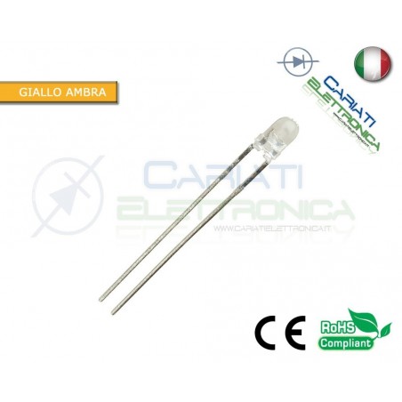 500 pz Led 3mm Giallo Ambra Gialli 5000mcd alta luminosità