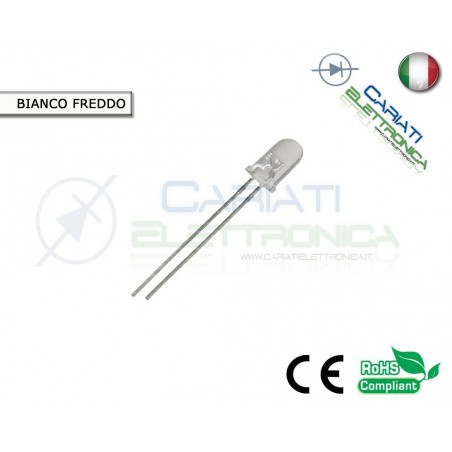 10 pz DIODI LED BIANCHI WHITE SUPERBRIGHT 20000mcd 5mm