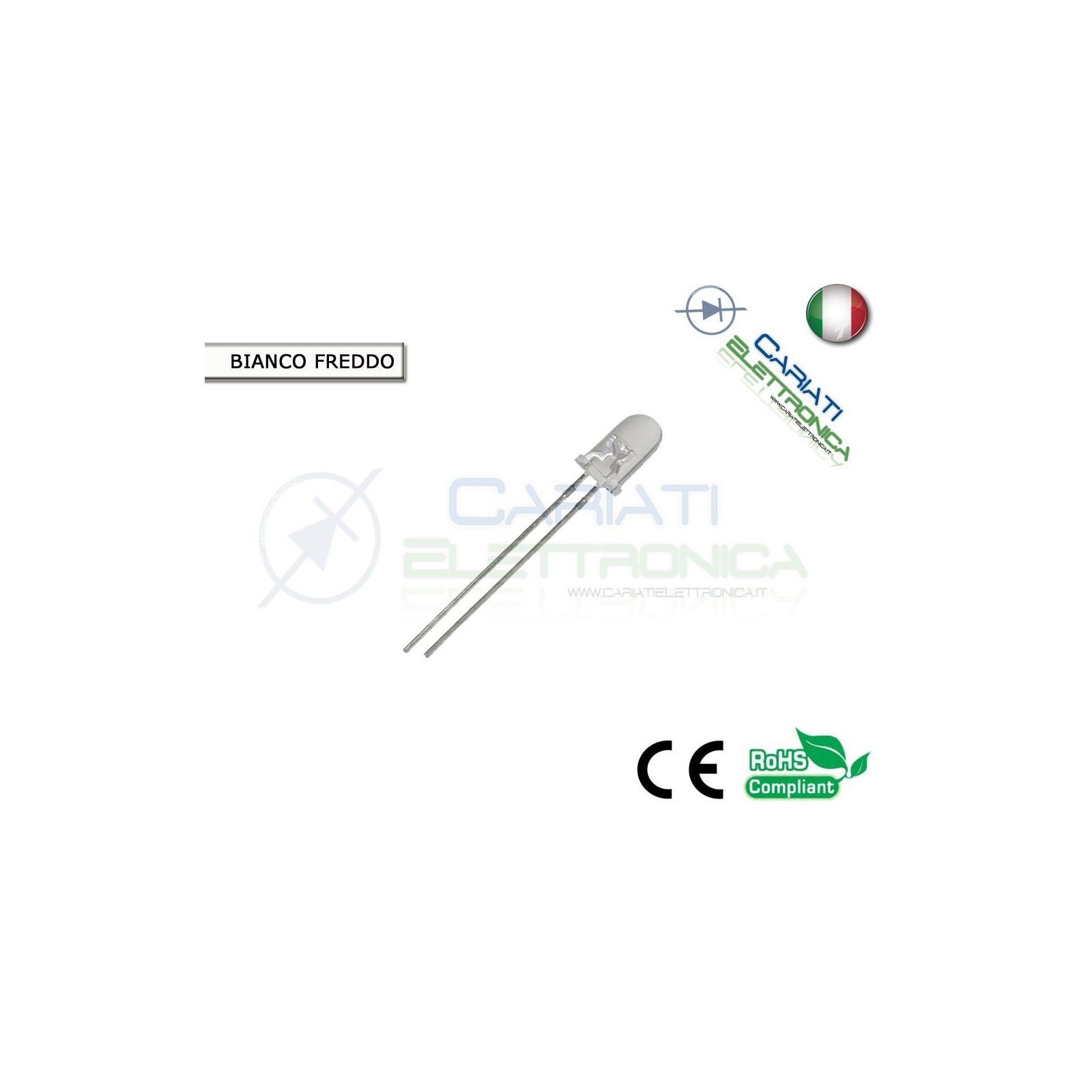 20 pz DIODI LED BIANCHI WHITE SUPERBRIGHT 20000mcd 5mm