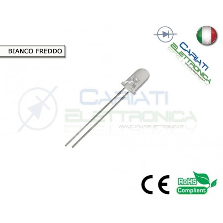 20 pz DIODI LED BIANCHI WHITE SUPERBRIGHT 20000mcd 5mm