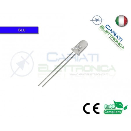 50 pz Led 5mm Blu 10000mcd alta luminosità