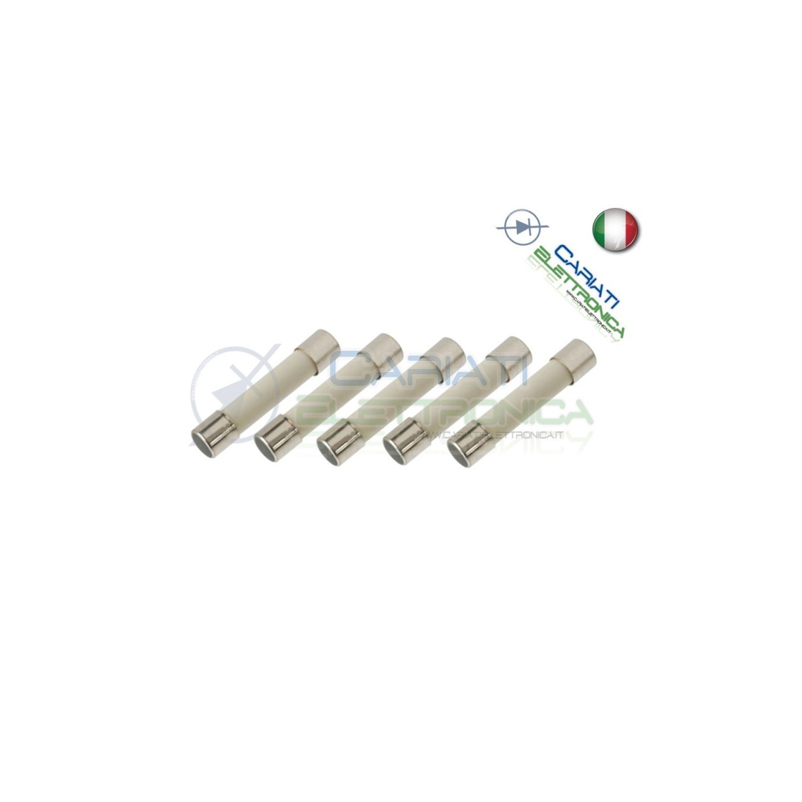 5 PEZZI FUSIBILI FUSIBILE 5X20 6A 250V CERAMICOGenerico