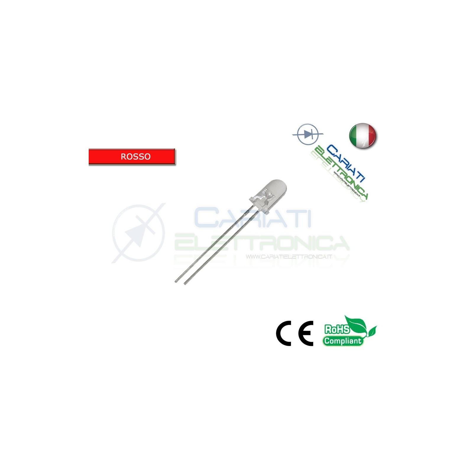 10 pz Led 5mm Rosso Rossi 10000mcd alta luminosità