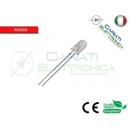 10 pz Led 5mm Rosso Rossi 10000mcd alta luminosità