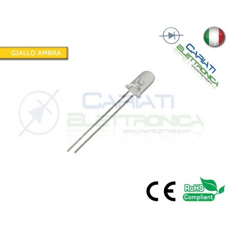 10 pz Led 5mm Giallo Gialli 8000mcd alta luminostità