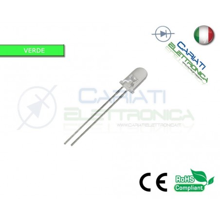 1000 pz Led 5mm Verde Verdi 25000mcd alta luminosità