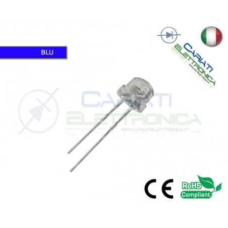10 pz Led 5mm 130 ° BLU 2000mcd alta luminosità