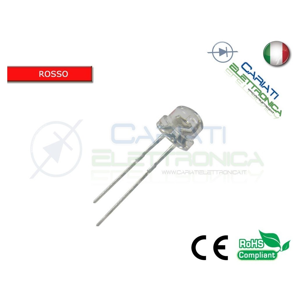 500 pz Led 5mm 130° ROSSI ROSSO 2000mcd alta luminosità