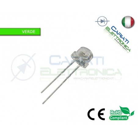 20 pz Led 5mm 130° VERDI VERDE 4000mcd alta luminosità