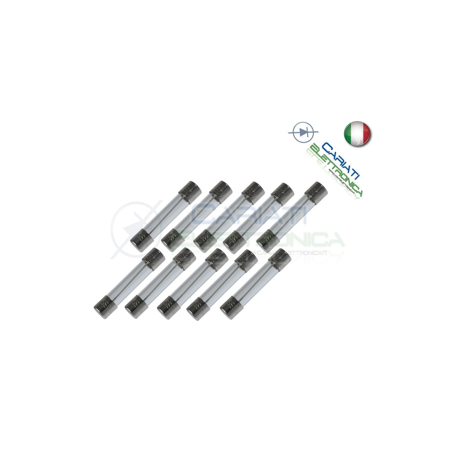 10 PEZZI FUSIBILI FUSIBILE IN VETRO 6X30 RAPIDI 10AGenerico