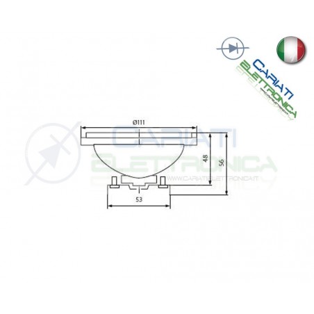 Lampada Alogena 50W G53 AR111 luce calda 12V