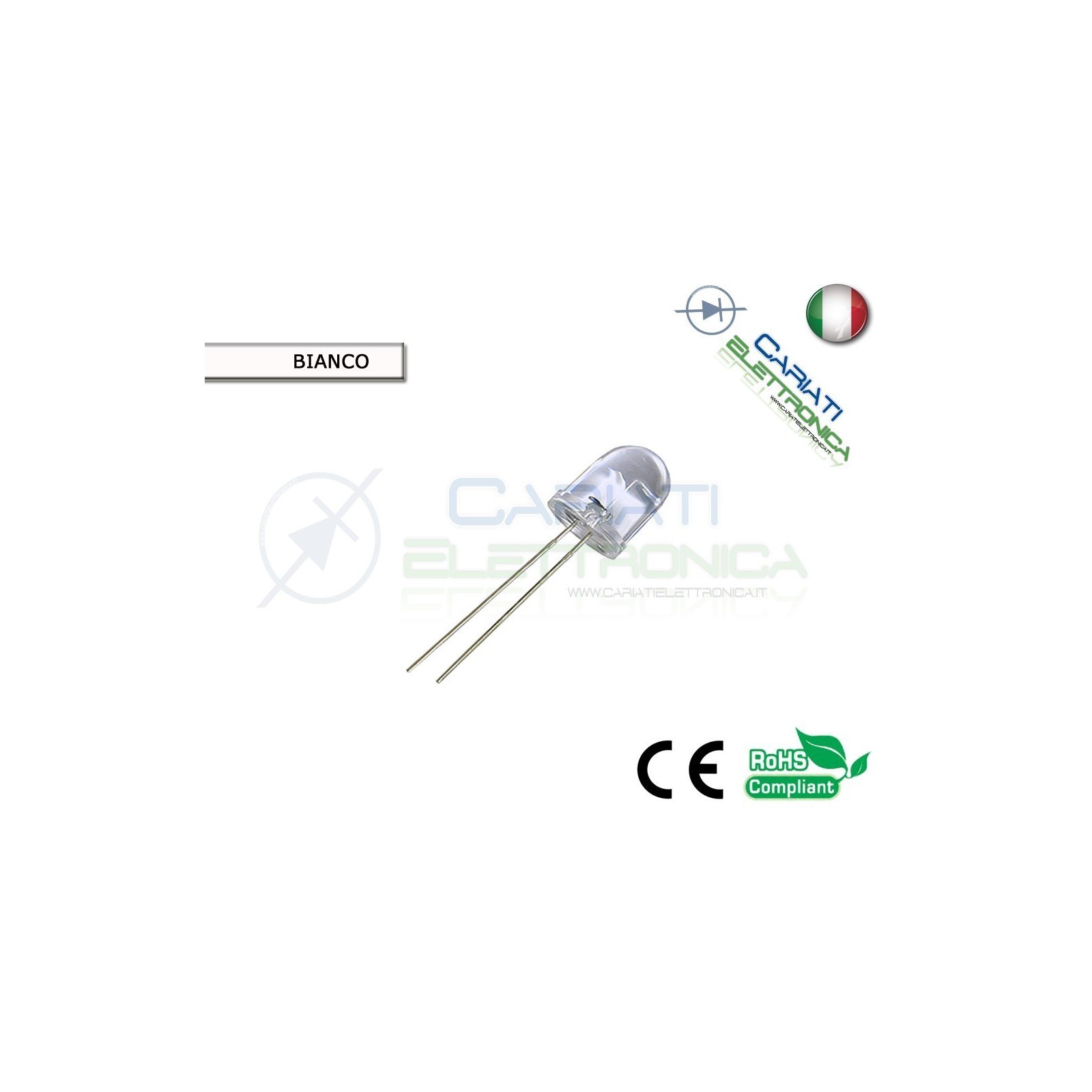 1000 pz LED 10mm BIANCHI 20000mcd WHITE SUPERBRIGHT