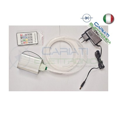 KIT CIELO STELLATO LED MULTICOLORE 100 FIBRE FIBRA OTTICA 2.5 METRI CON TELECOMANDO