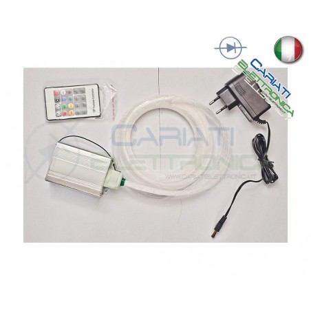 KIT CIELO STELLATO LED MULTICOLORE 100 FIBRE FIBRA OTTICA 2.5 METRI CON TELECOMANDO