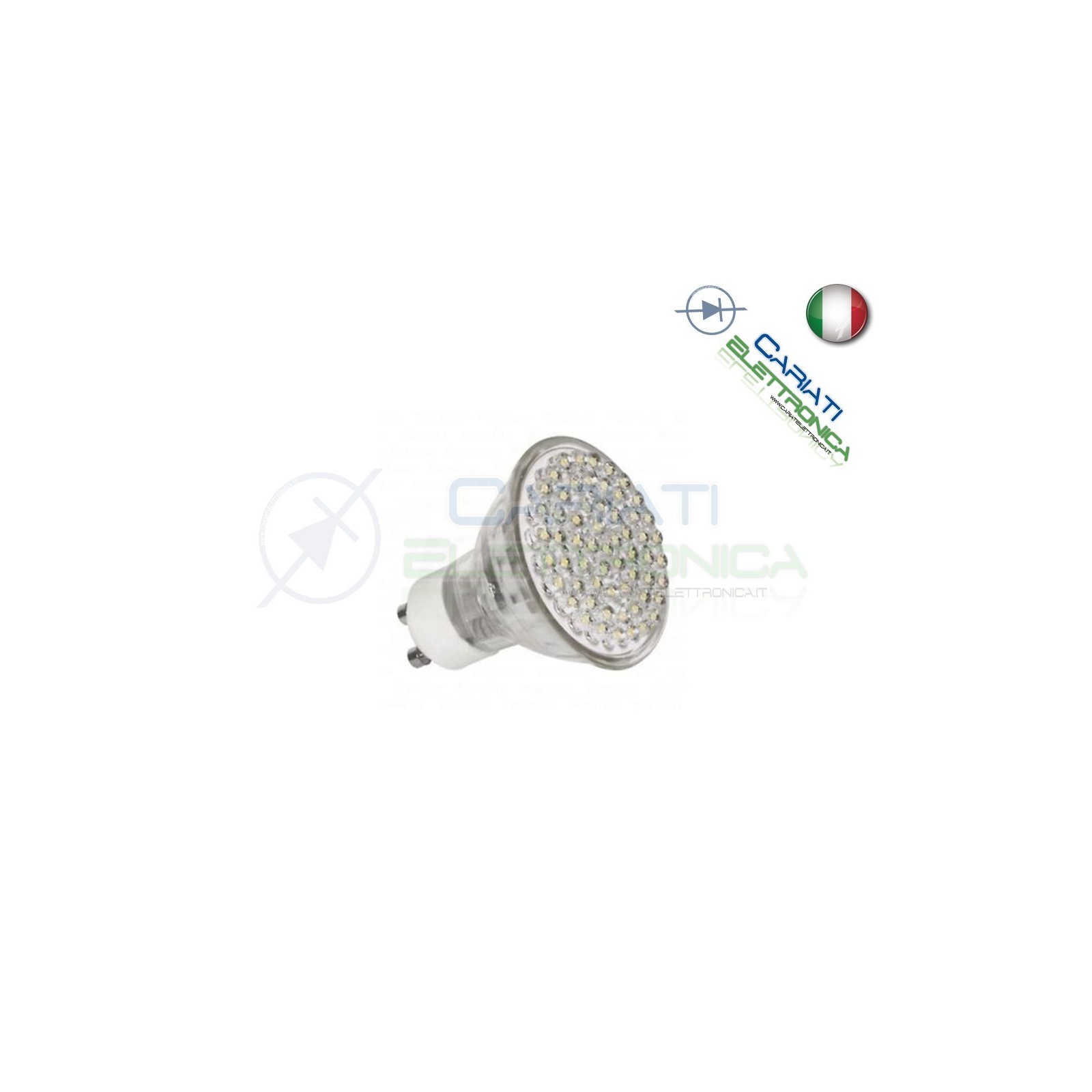 Lampada Lampadina Faretto Luce con 60 LED GU10 230V 3,3W BIANCO FREDDOGenerico