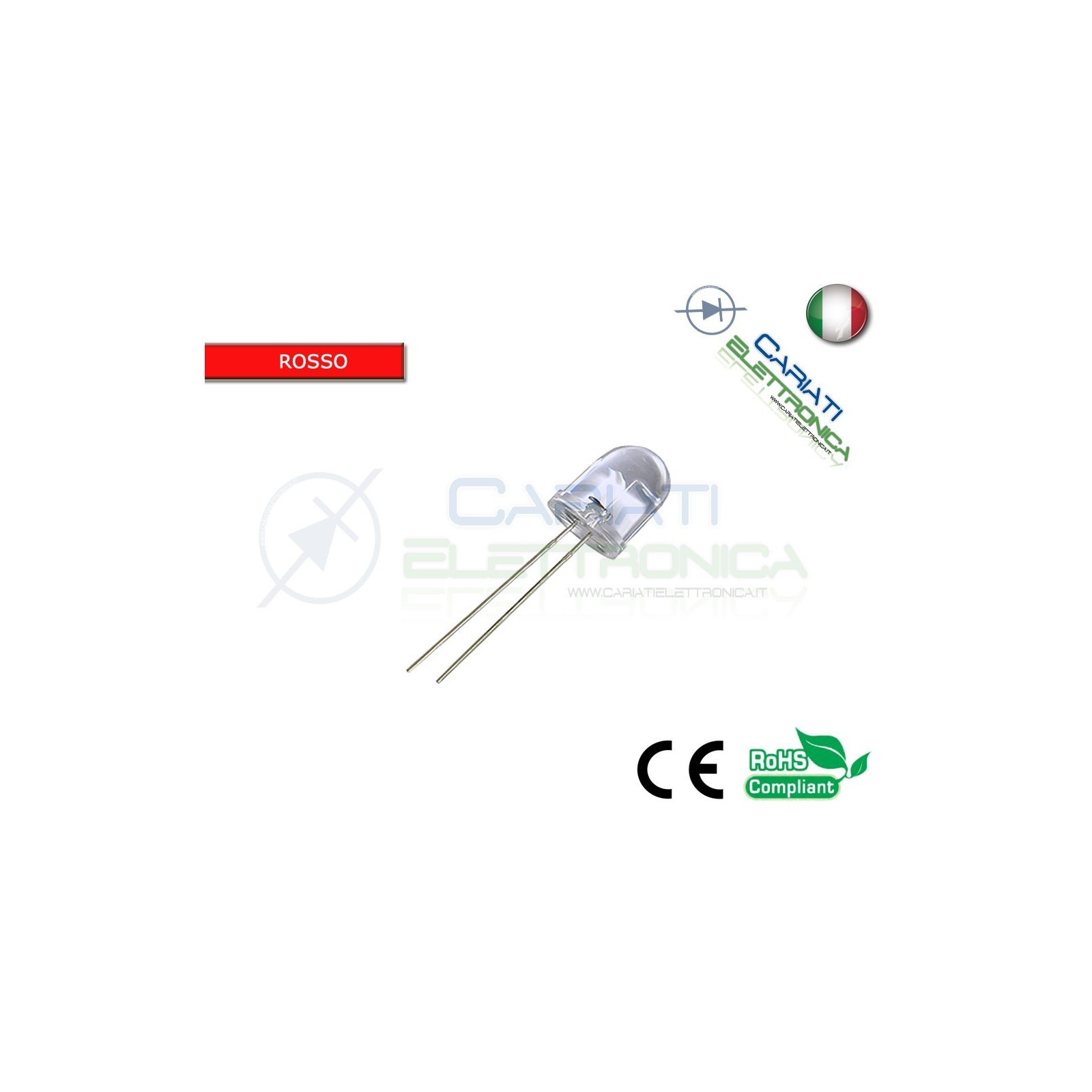 10 pz LED 10mm ROSSI ROSSO SUPERBRIGHT 10000mcd alta luminosità