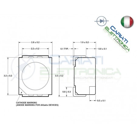 10 pz Led smd 3528 UV PLCC PLCC2 Alta Luminosità