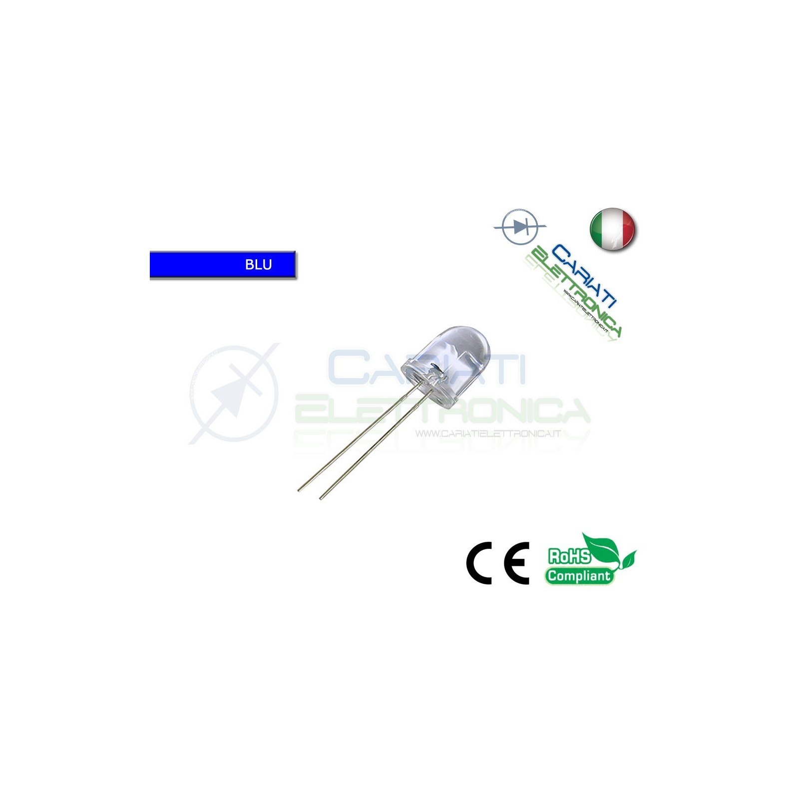 500 pz LED 10mm BLU SUPERBRIGHT 10000mcd alta luminosità