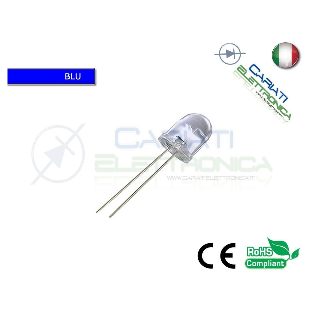 500 pz LED 10mm BLU SUPERBRIGHT 10000mcd alta luminosità