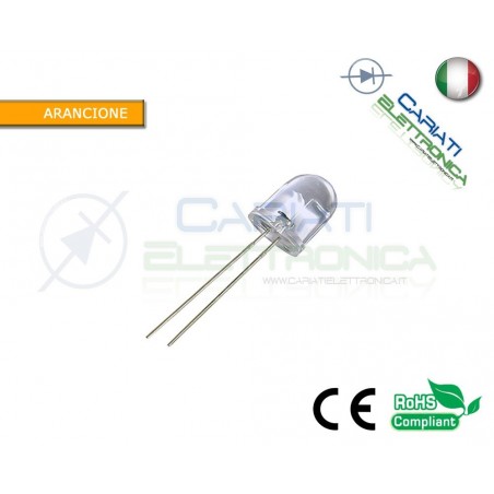 1000 pz Led 10mm Arancione 10000mcd alta luminosità
