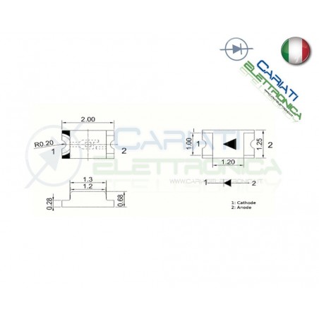 10 pz Led smd 0805 ROSSO ROSSI alta luminosità