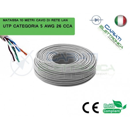 MATASSA 10 M MT METRI CAVO DI RETE UTP CAT 5E 5 LAN ETHERNET BOBINA INTERNET