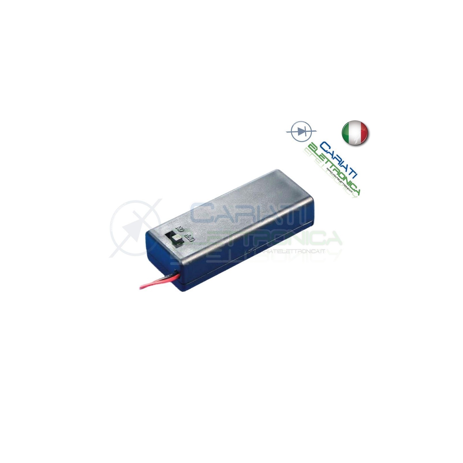 Porta Batteria Per Pila 9V con Interruttore e Cavi Generico