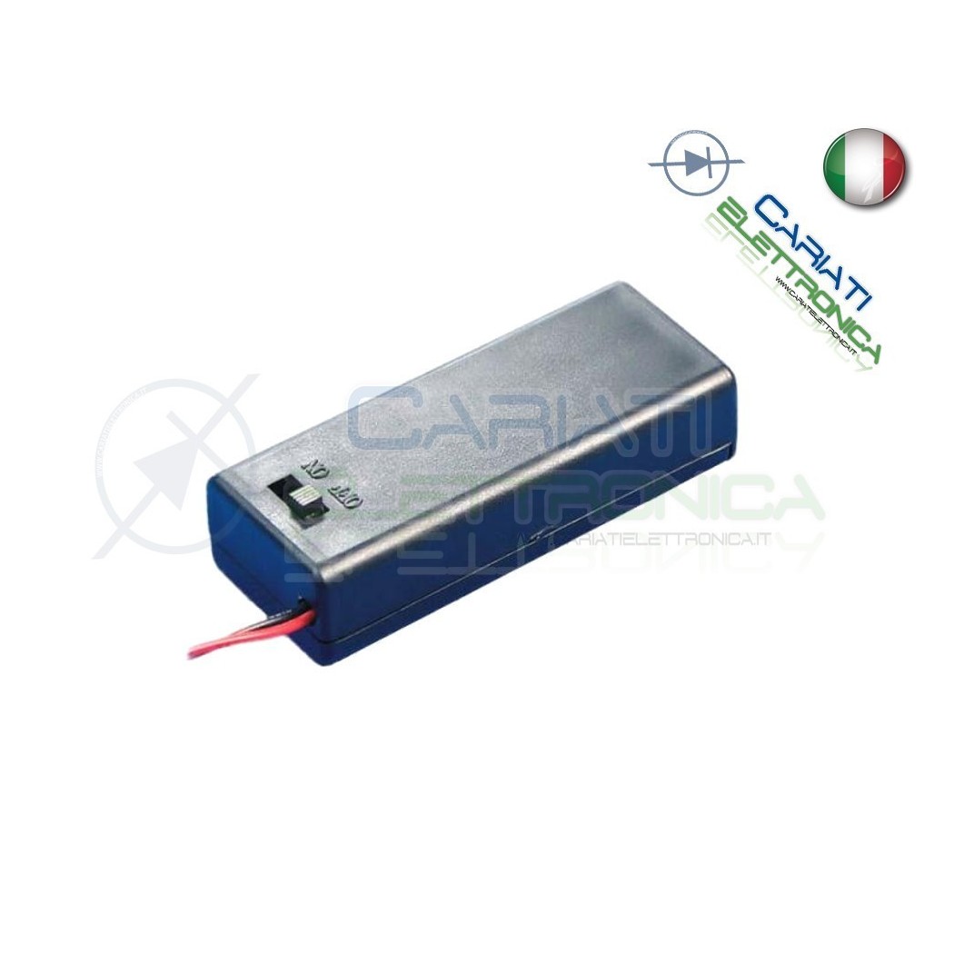 Porta Batteria Per Pila 9V con Interruttore e Cavi Generico