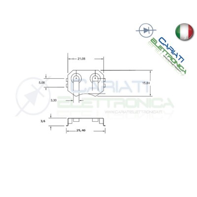 Portabatterie SMD per Batteria a Bottone CR2032 CR 2032Generico