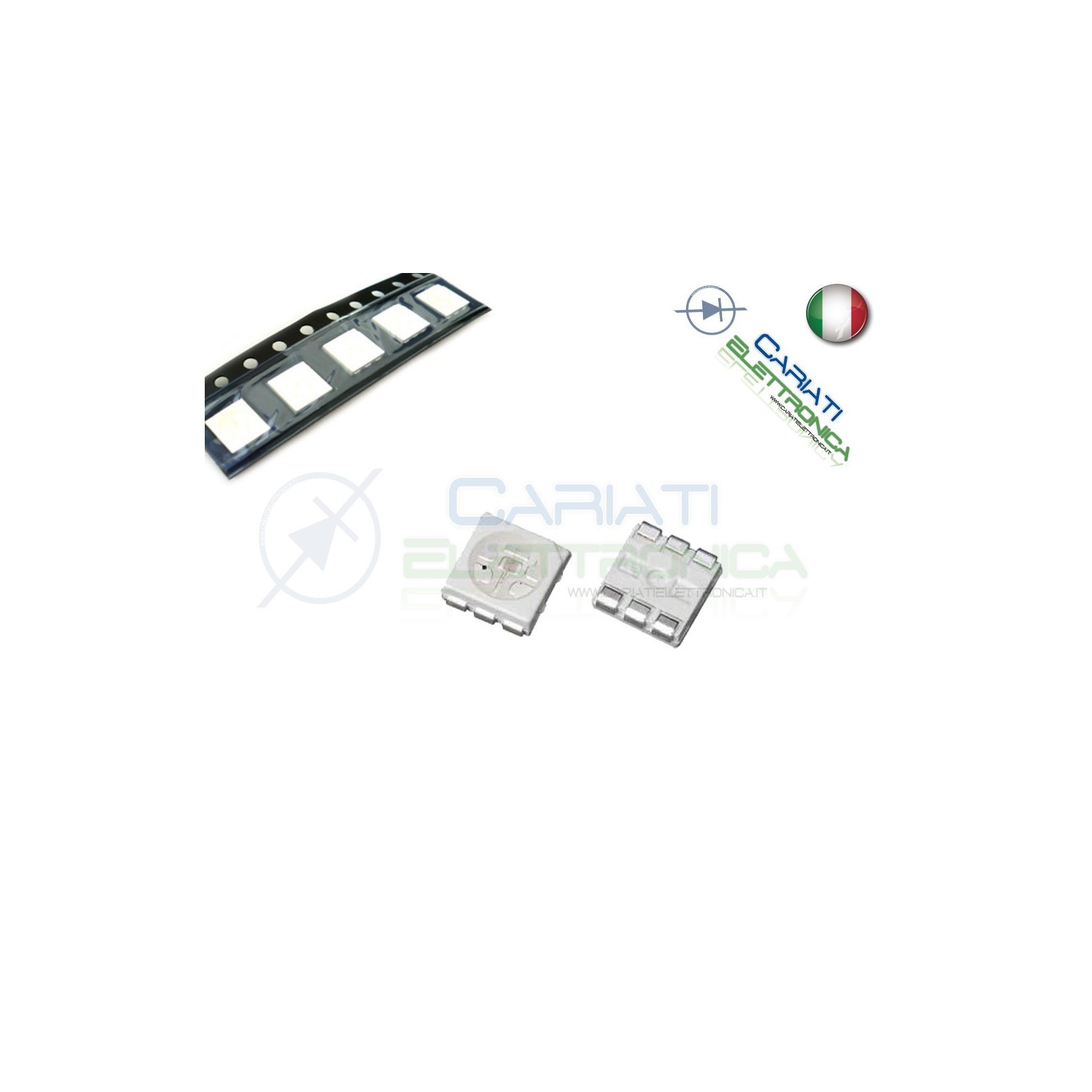 10 pz Led smd 5050 BLU PLCC6 alta luminosità