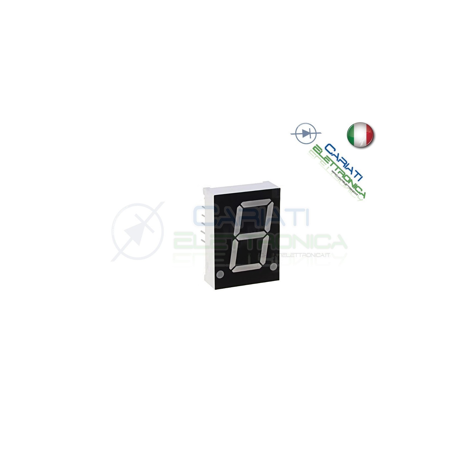 2 Pezzi Display 3" 19mm 7 Segmenti Verde Anodo Comune