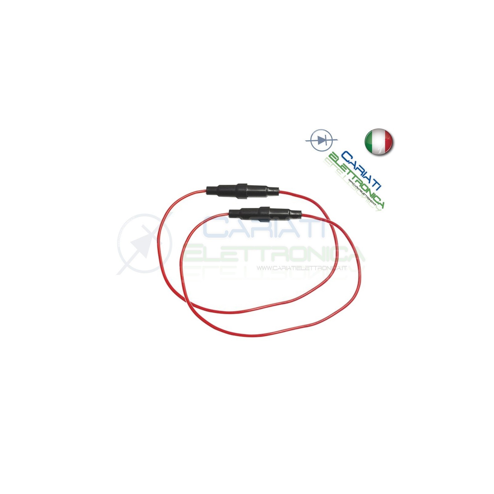 2 PEZZI PORTA FUSIBILI FUSIBILE 6X30 CON CAVO Generico