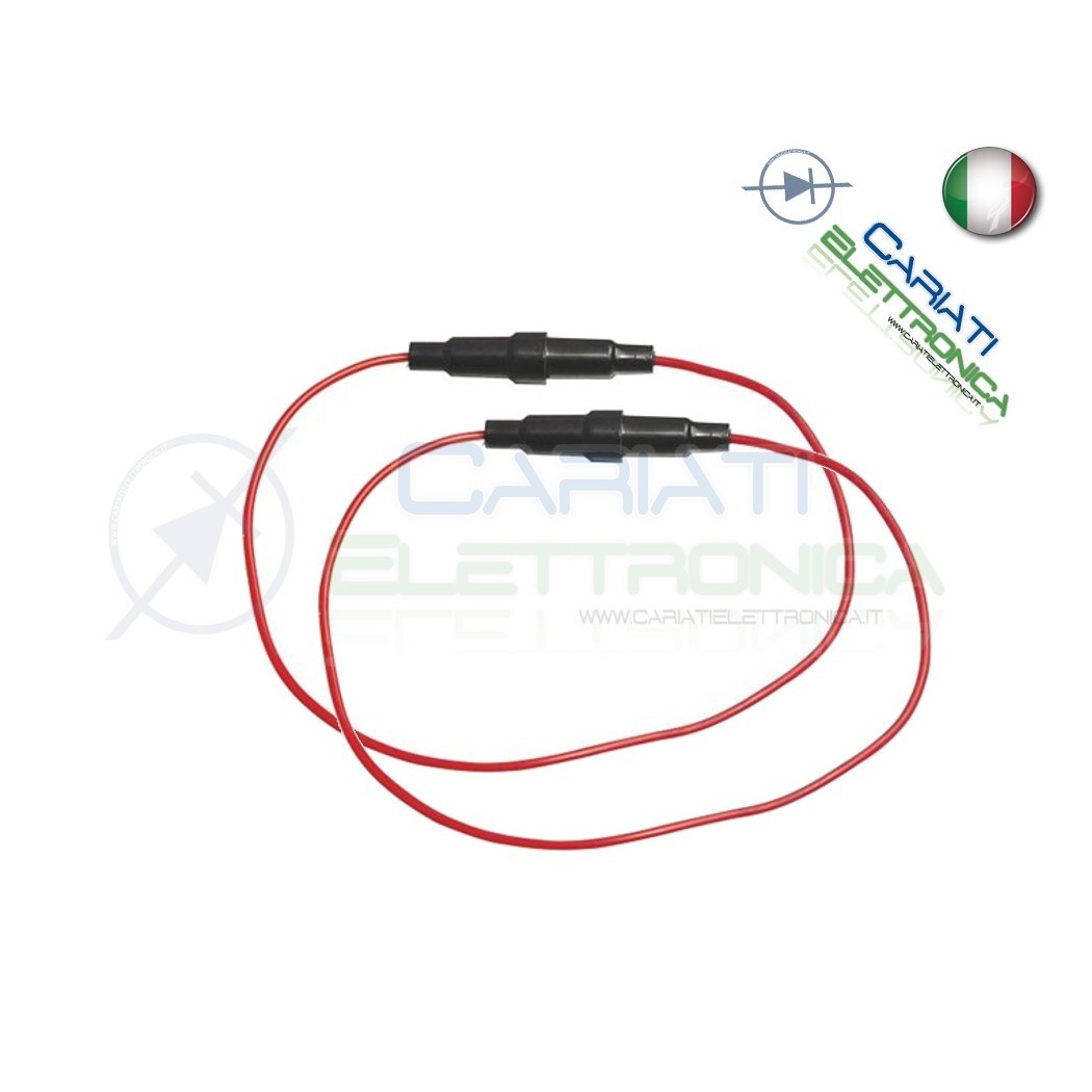 2 PEZZI PORTA FUSIBILI FUSIBILE 6X30 CON CAVO Generico