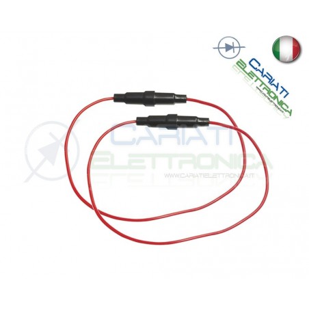 2 PEZZI PORTA FUSIBILI FUSIBILE 6X30 CON CAVO Generico